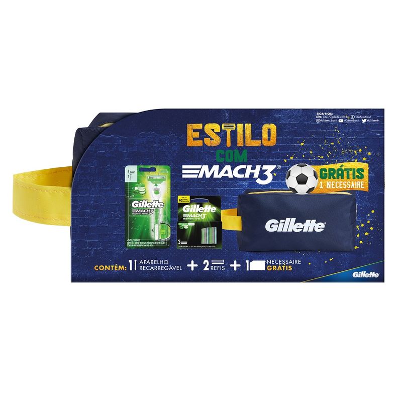 Aparelho Barbear Gillette Mach3 Sens 2 Cargas (7500435205849)