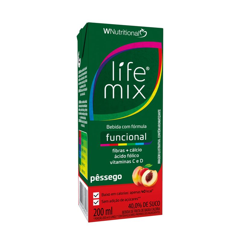 Bebida Com Suco Life Mix Pessego 200ml (7898954360072)