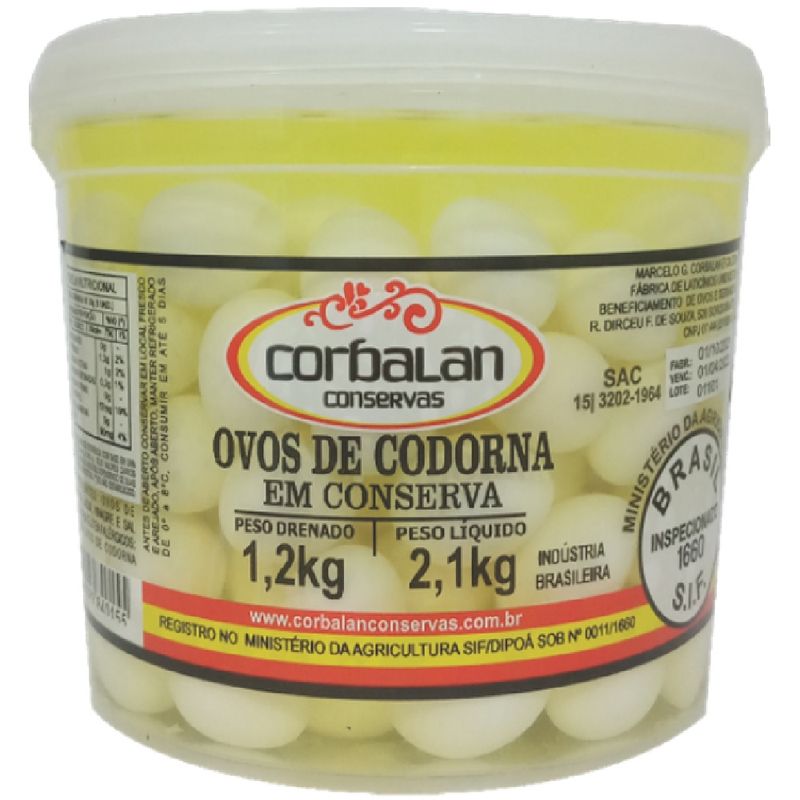 Ovo de Codorna em Conserva Corbalan 1,2kg (7898083840155)