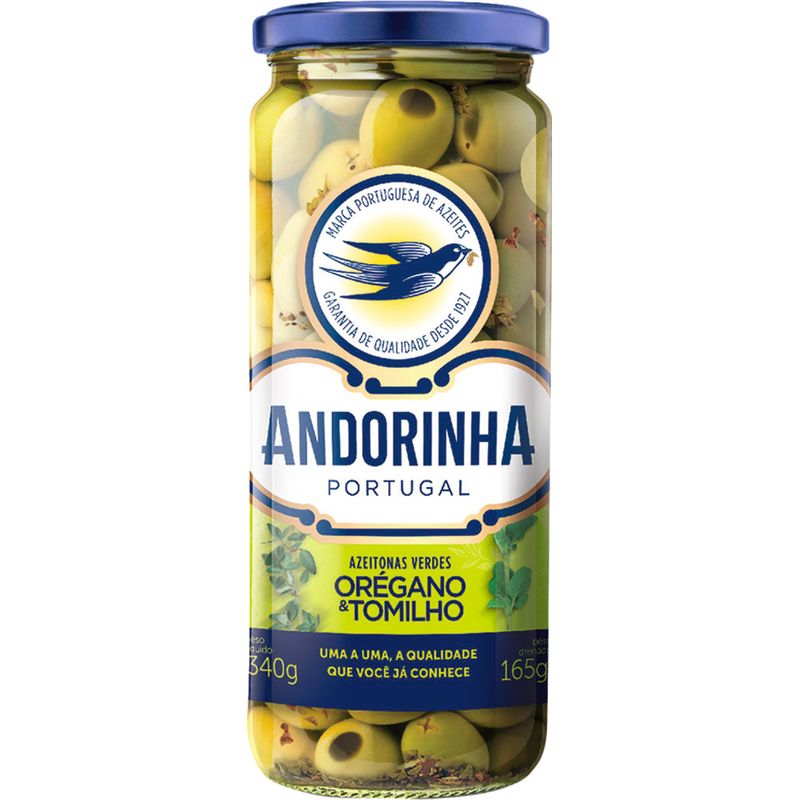Azeitona Verde Andorinha Orégano E Tomilho 340G (5601024060220)