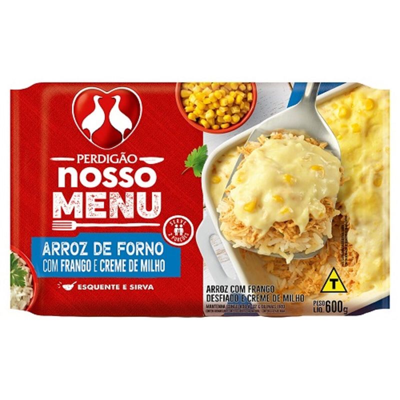 Arroz Forno Com Frango Creme Milho Nosso Menu Perdigão 600g (7891515585716)