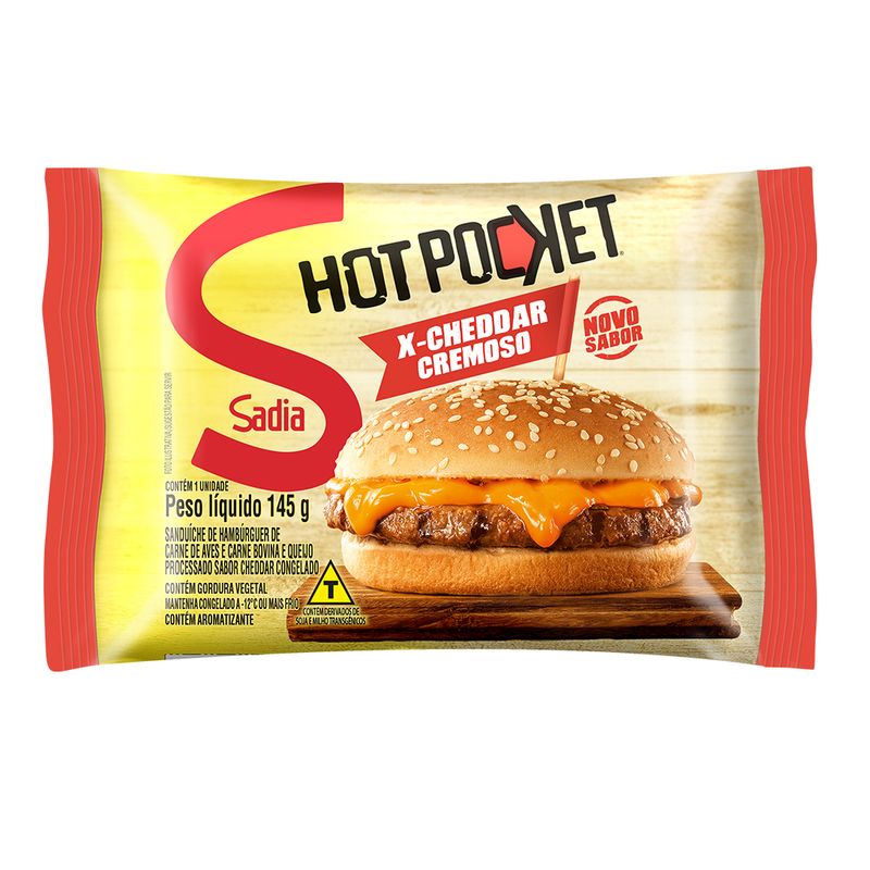 Sanduíche Hot Pocket Sadia 145g X-Cheddar Cremoso (7891515556327)