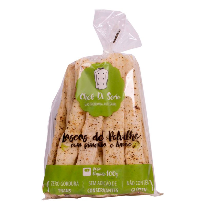 Lascas Polvilho Chef Di Sério Pimenta Limão 100g (7898960196047)