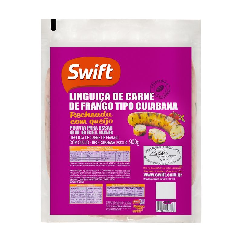 Linguiça Frango Cuiabana Swift 900g (7899567235887)