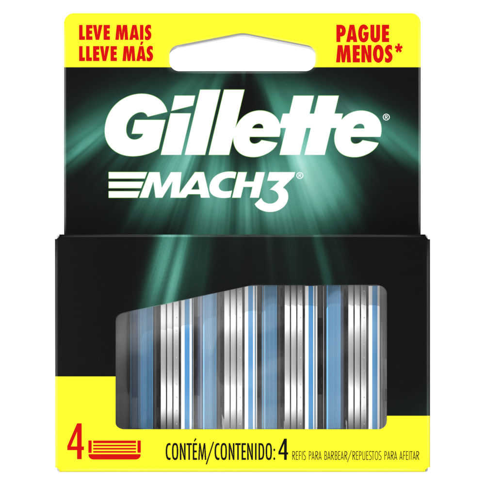 Carga para Aparelho de Barbear Gillette Mach3 4 Un