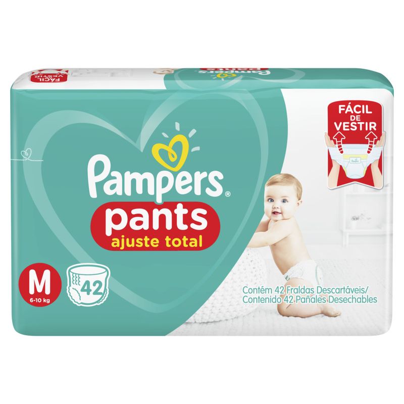Fralda Pampers Pants Ajuste Total M 42 Unidades (7500435146227)