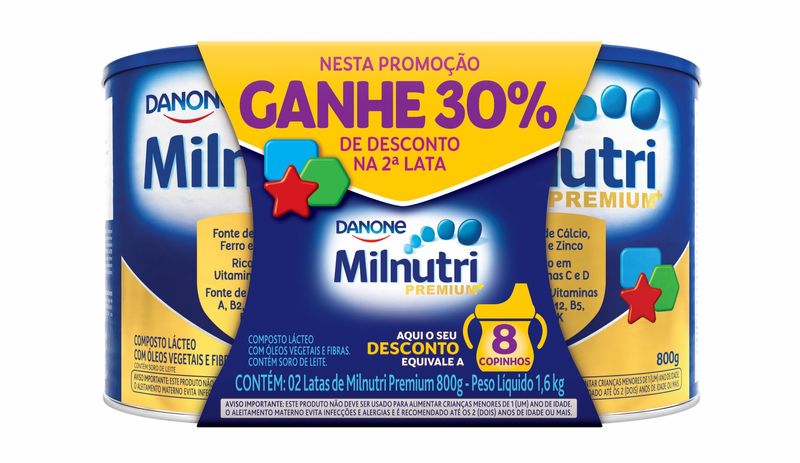 Composto Lácteo Milnutri 800g 30%Desconto 2 Lata (7891025117469)