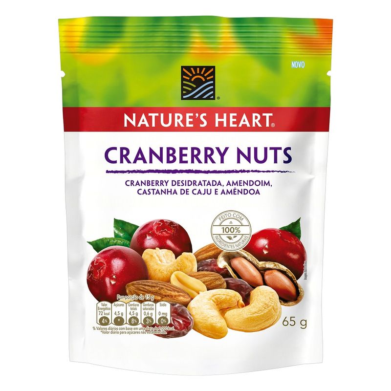 Mix Nuts Natures Heart 65g Cranberry (7891008120325)