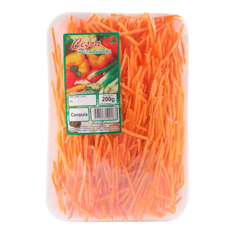 Cenoura Cesca Vácuo Bandeja 200g (7898923109183)