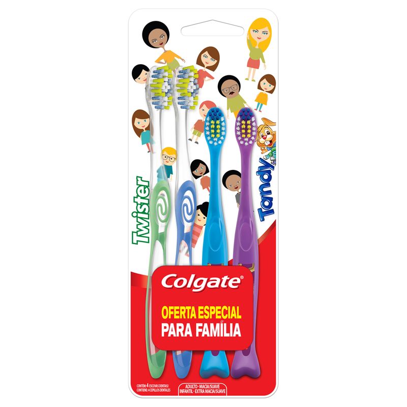 Escova de Dente Colgate Twister e Tandy 4 un Oferta Especial (7891024042397)