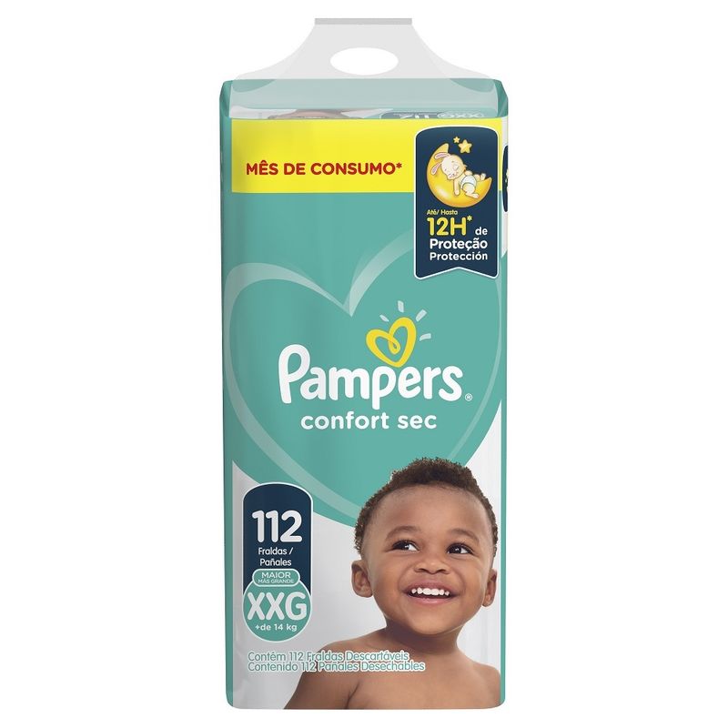 Fralda Pampers Confort Sec XXG 112 Unidades (7500435200240)