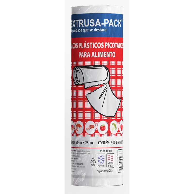 Saco Plástico Picotado Extrusa 20x28cm Com 500 (7898415551681)