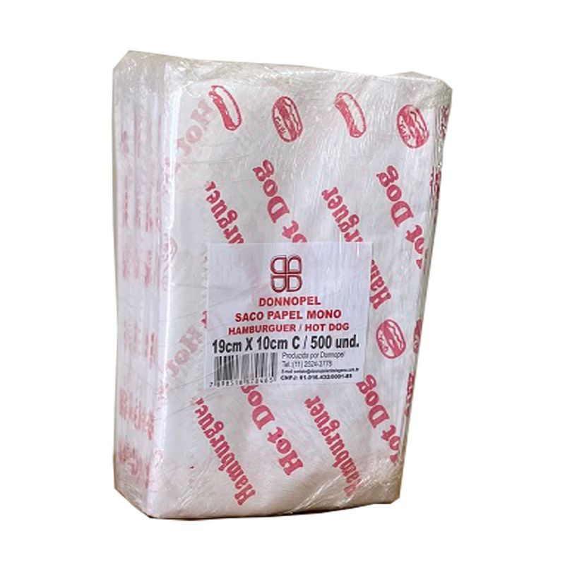 Saco de papel Hambúrguer e Hot Dog Donnopel (7898516671134)