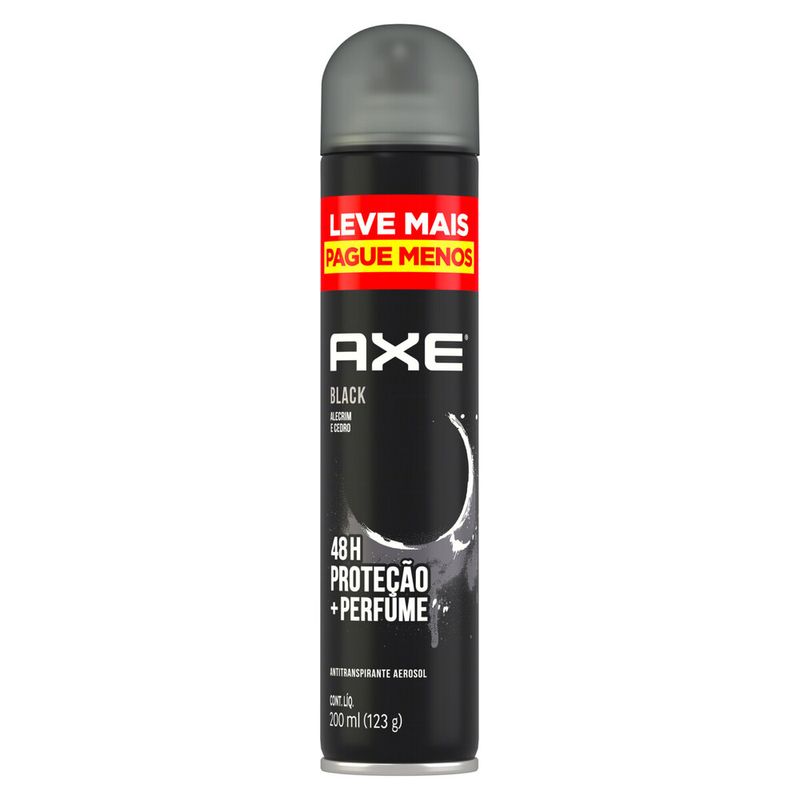 Desodorante Aerosol Axe 123g Black Leve Mais Pague Menos (7891150083509)