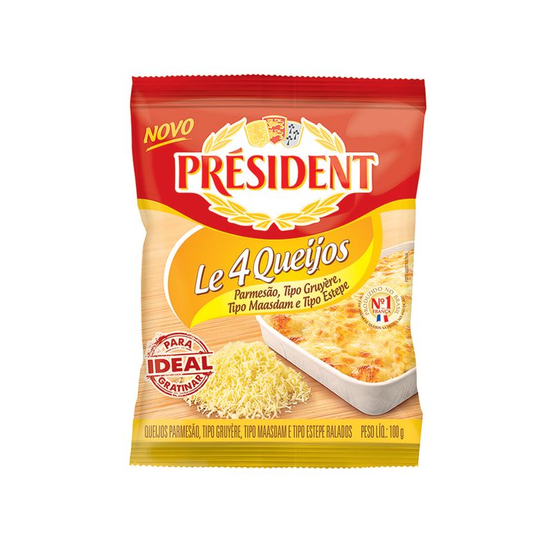 Queijo President 100g Ralado 4 Queijos (7891097100994)