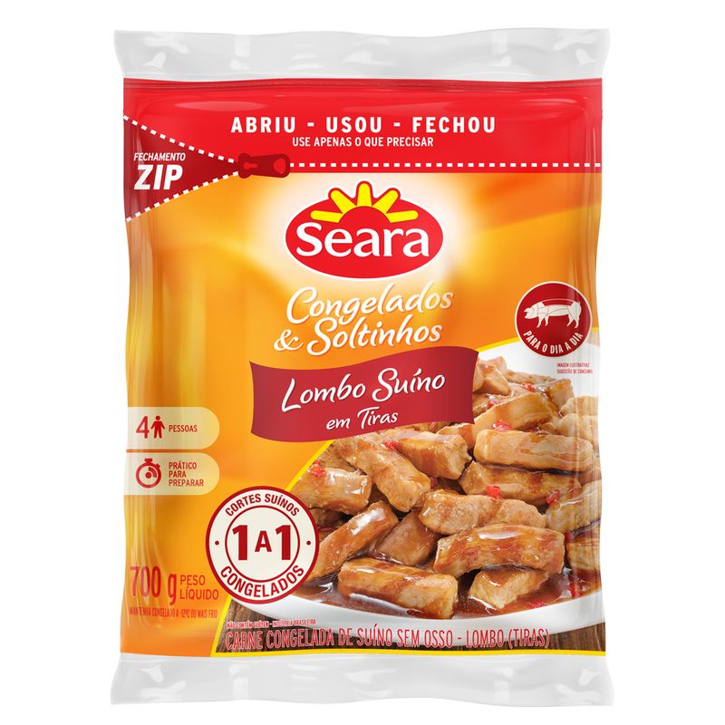 Lombo suíno em tiras Seara IQF 700g (7894904223701)