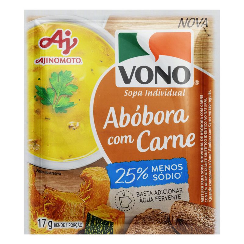 Sopa Instantânea Vono 17g Menos Sódio Abóbora Com (7891132110728)