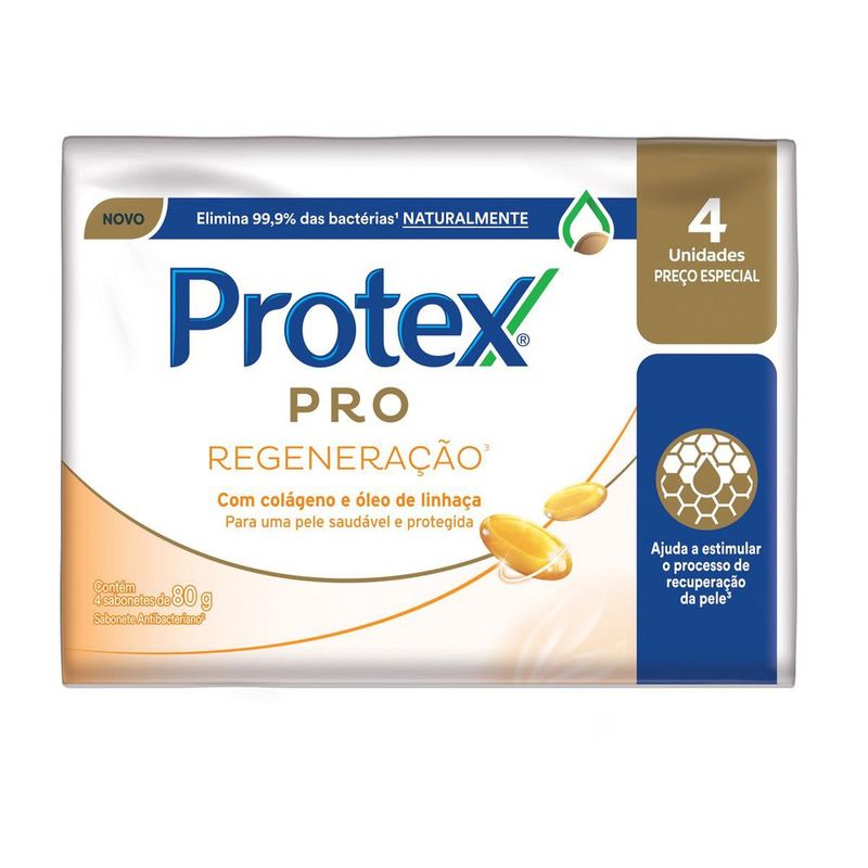 Sabonete Antibacteriano Protex Pro Regener 80g Com 4 Pr Esp (7509546673646)