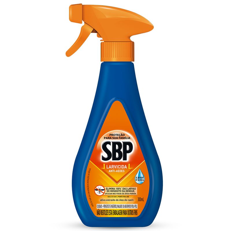 Larvicida SBP Anti Aedes 300ml para Vasos, Calhas, Bromélias e focos de mosquito (7891035001123)