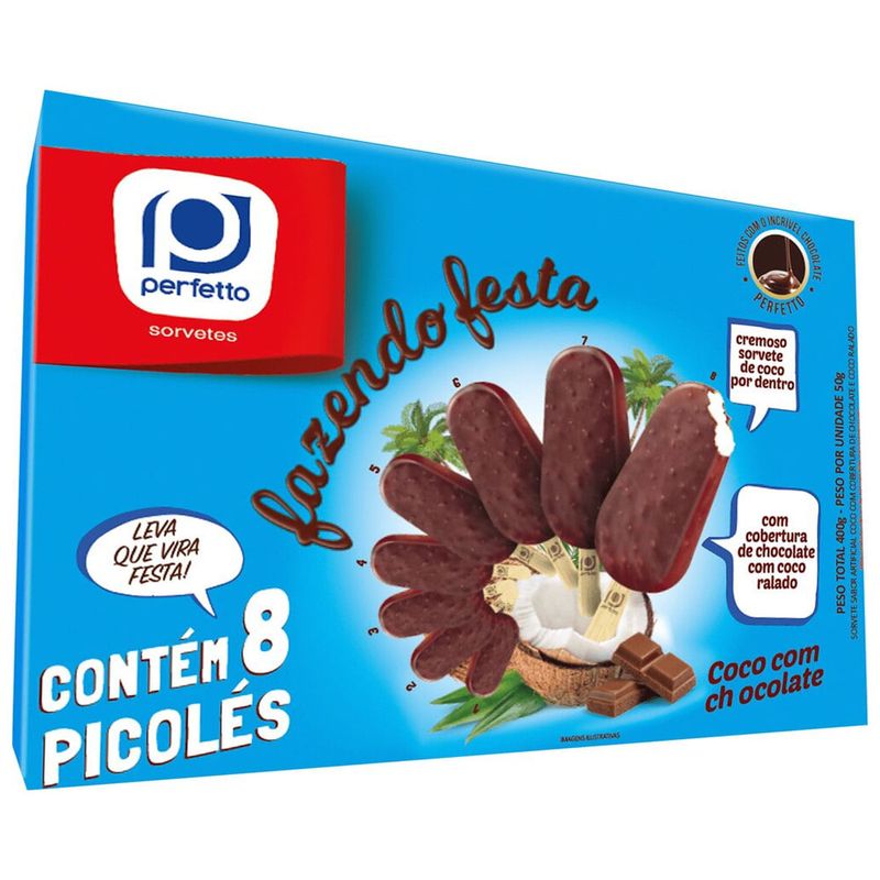 Picole Fazendo A Festa Coco Chocolate 400g (7898080817860)
