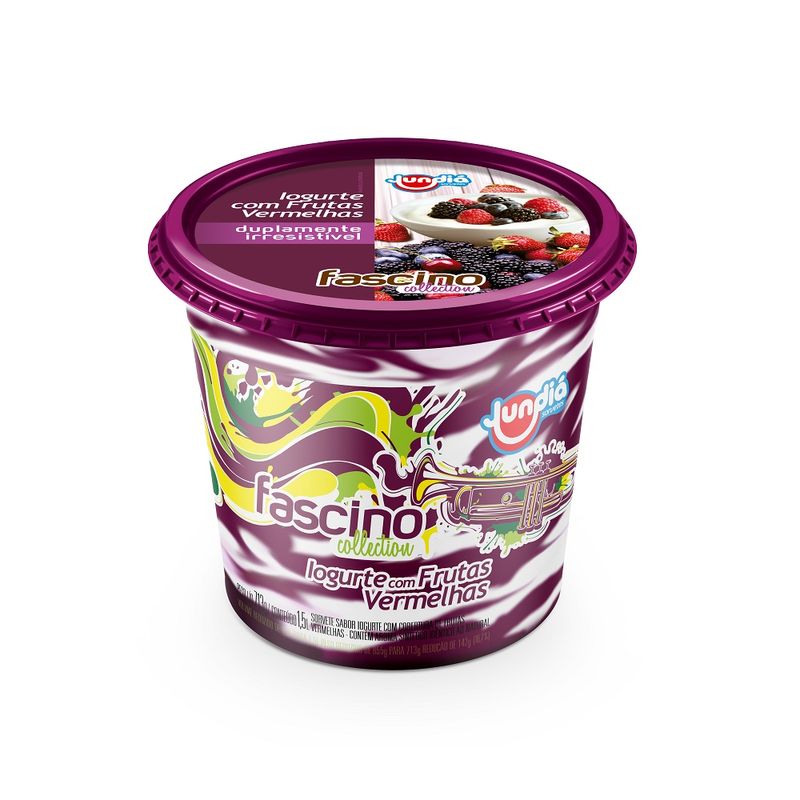 Sorvete Jundia 1,5L Iogurte Com Frutas Vermelhas (7898036493117)