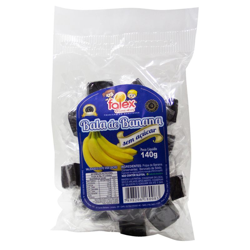 Bala Banana Falex Sem Açucar 140g (7898206180083)