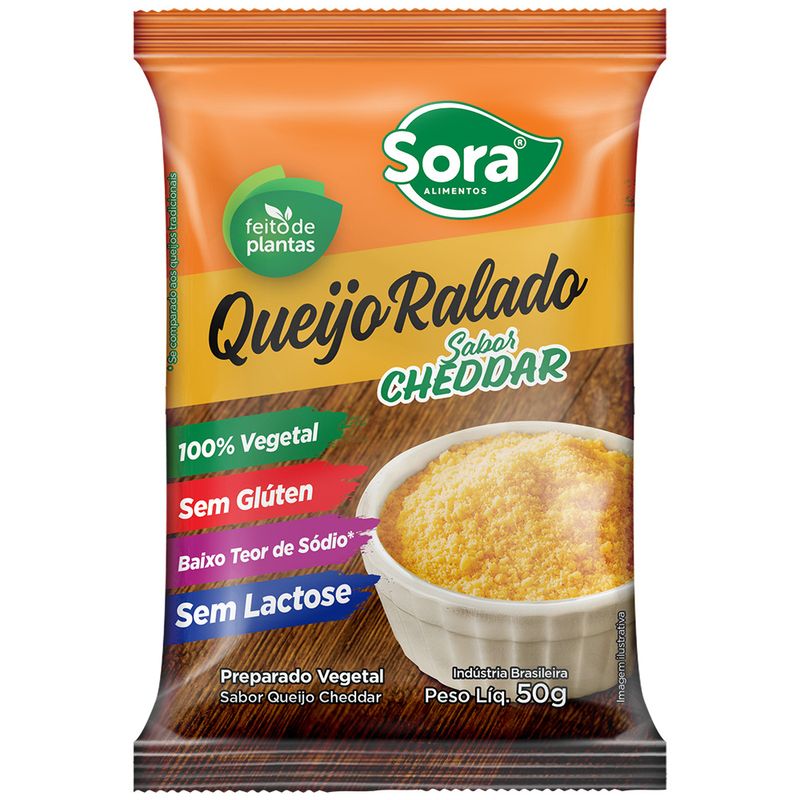 Queijo Vegetal Sora Ralado Cheddar 50g (7898614670657)