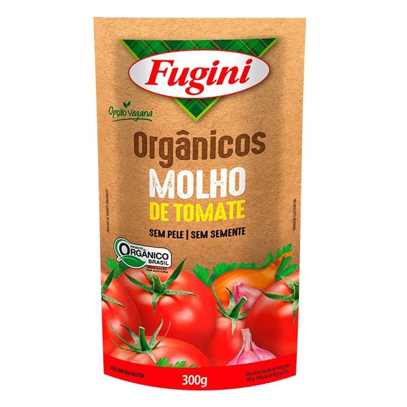 Molho Tomate Fugini Orgânico Tradicional 300g Sachê (7897517207717)