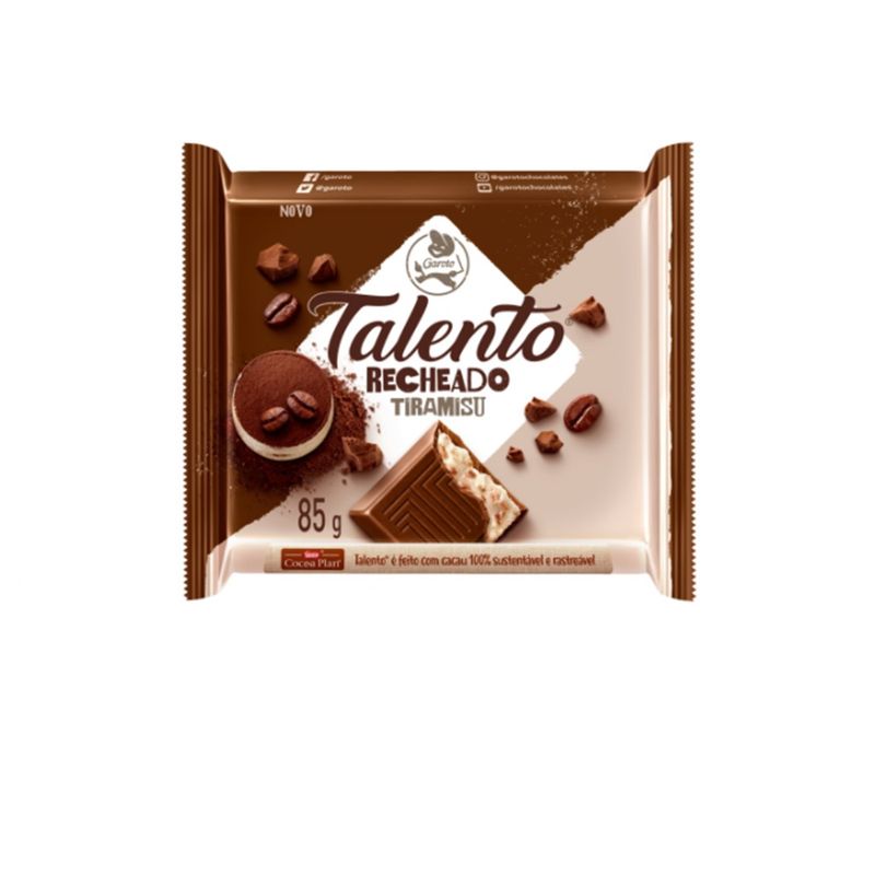 Chocolate Talento Recheado Tiramisu 85g (7891008123487)