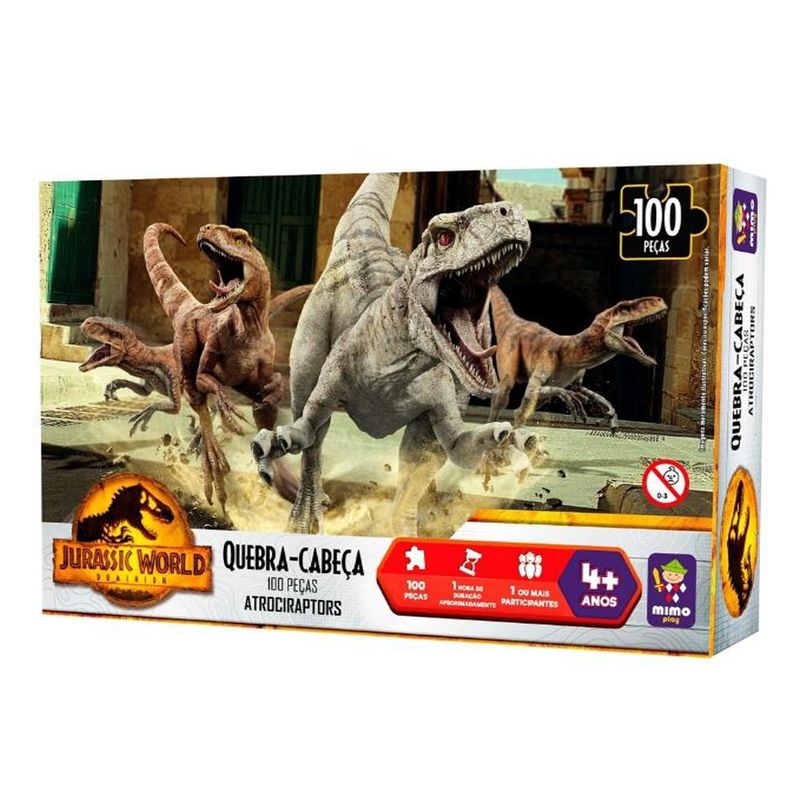 Quebra Cabeça Jurassic World Atrociraptors 100 Peças (7899347620810)