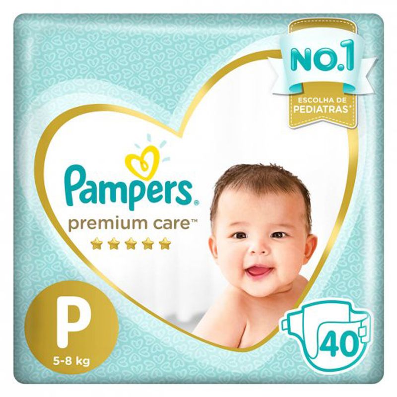 Fraldas Pampers Premium Care P 40 Unidades (7500435132350)
