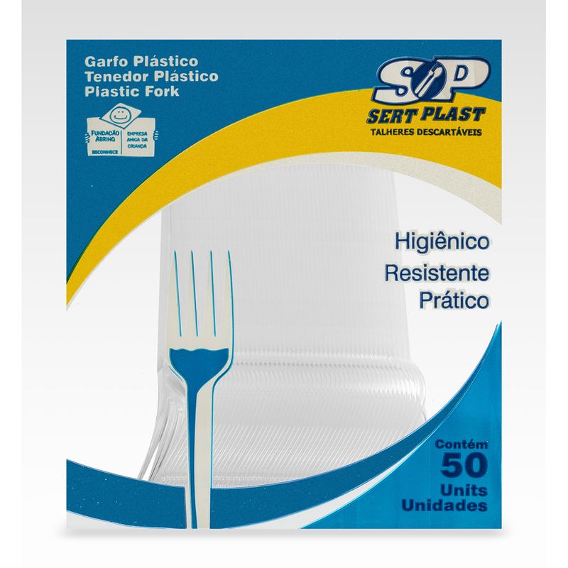 Garfo Descartável Sobremesa Sertplast C50 (7898032371204)
