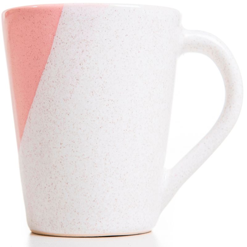 Caneca Tulipa Cerâmica Beatriz Rosa Branco 300ml (7898695307244)