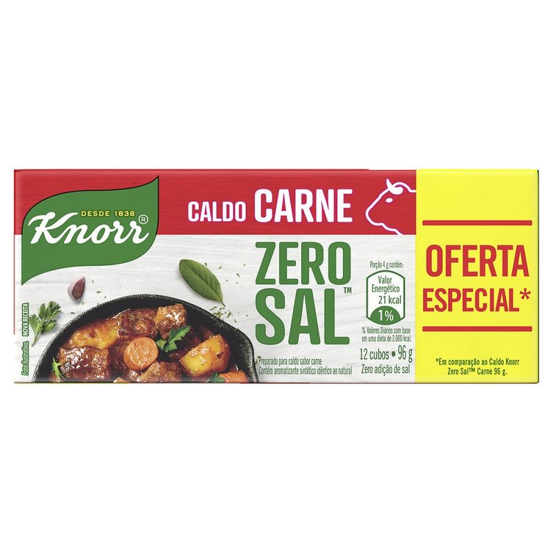 Caldo Tablete Knorr Zero Sal Oferta Especial Carne 96g (7891150087040)