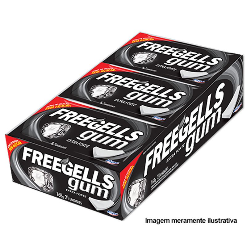Goma Mascar Freegells Zero Acucar Extra Forte (7891151031219)