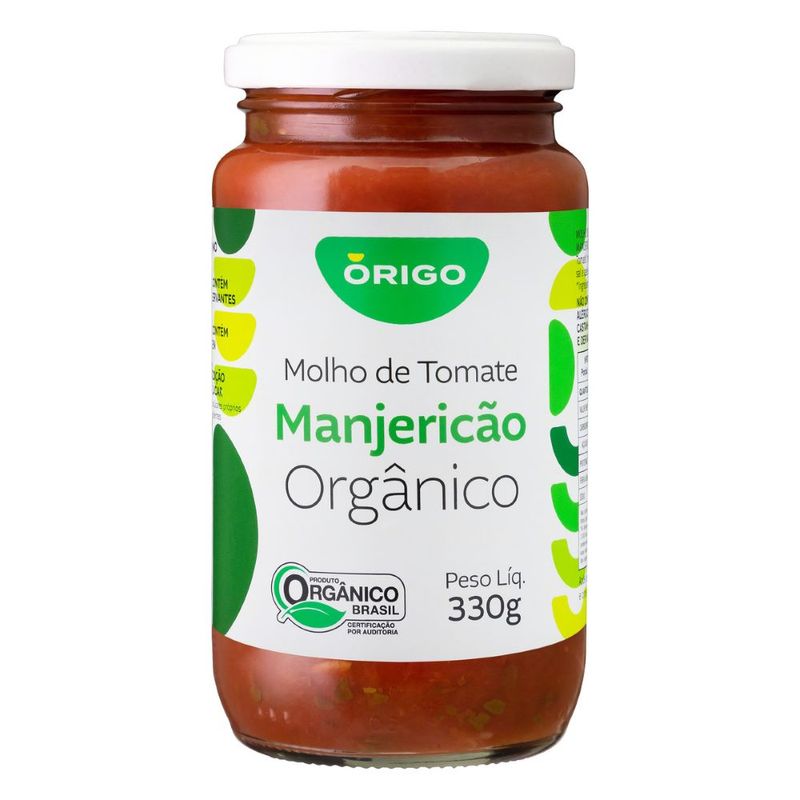 Molho Tomate Orgânico Órigo Manjericão 330g (0602883020238)