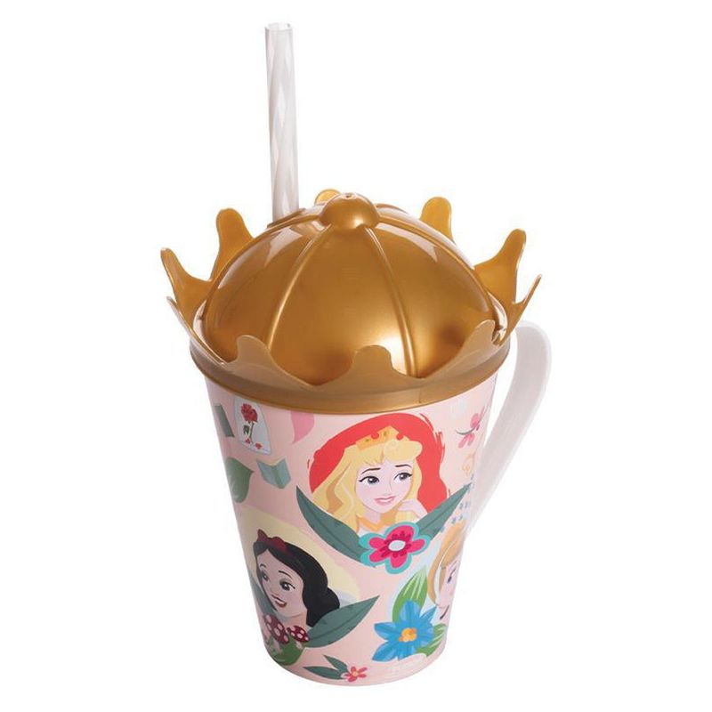 Caneca Plástica Com Tampa Coroa Princesas Plasútil (7899808880876)