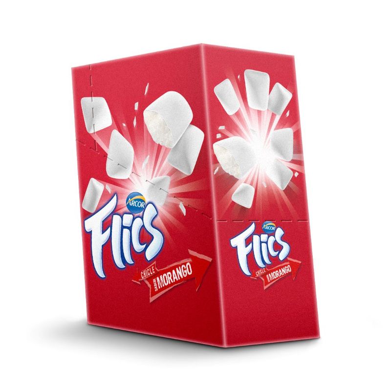 Chicle Flics Morango 204g (7891118025848)