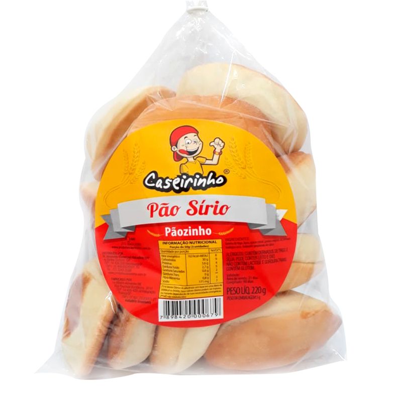 Pão sírio Caseirino 220g (7898420000679)