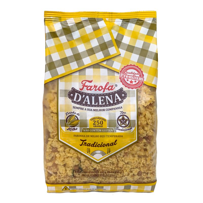 Farofa pronta de milho tradicional Dalena 250g (7898616880108)