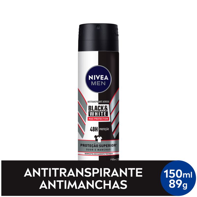 Desodorante Aerosol Nivea 150ml Men Máxima Prot Black (4005900831422)