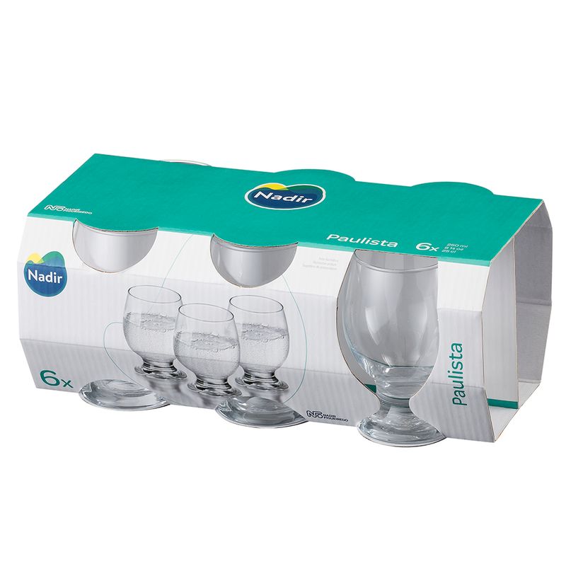 Jogo Copo Água Nadir Paulista 6 Peças 250ml (7891155003335)