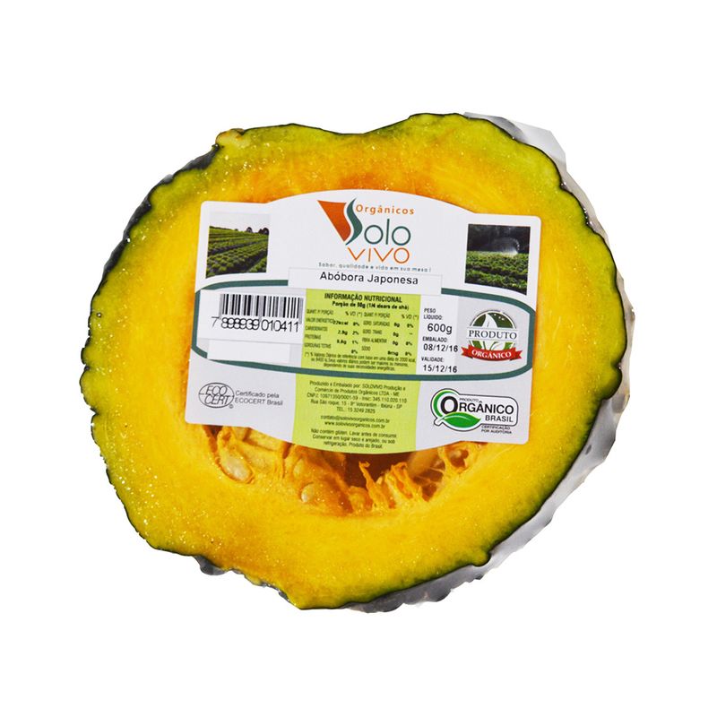 Abobora Japonesa Organica Solo Vivo 600g (7898939010411)