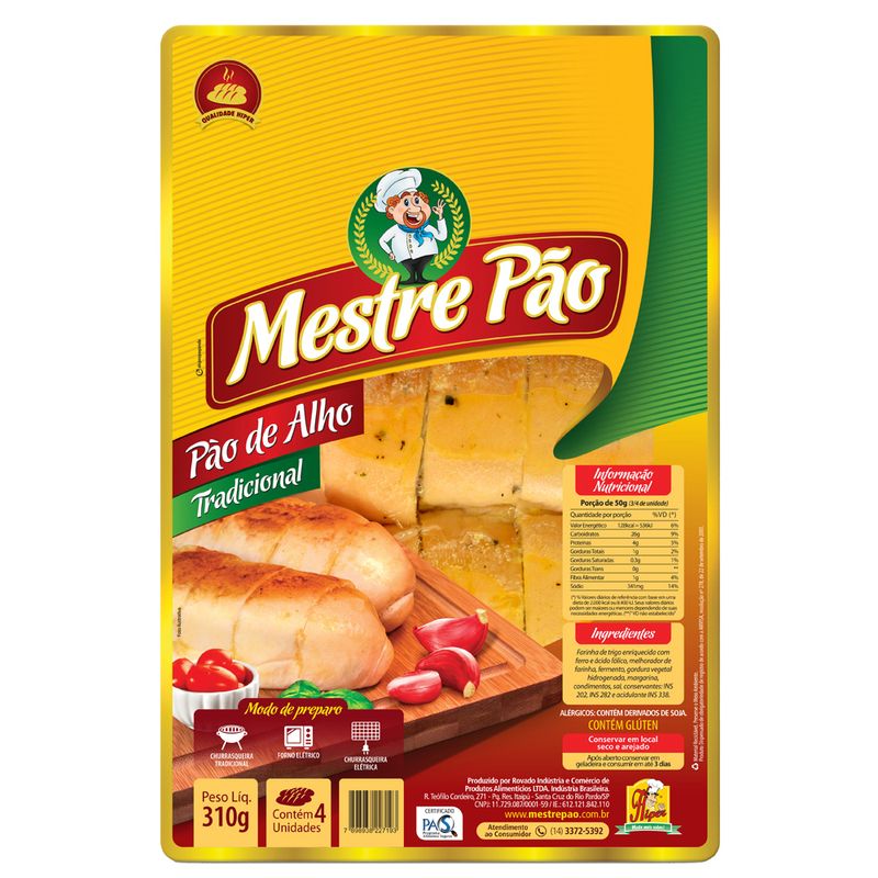 Pao Alho Mestre 310g Tradicional (7898938227193)