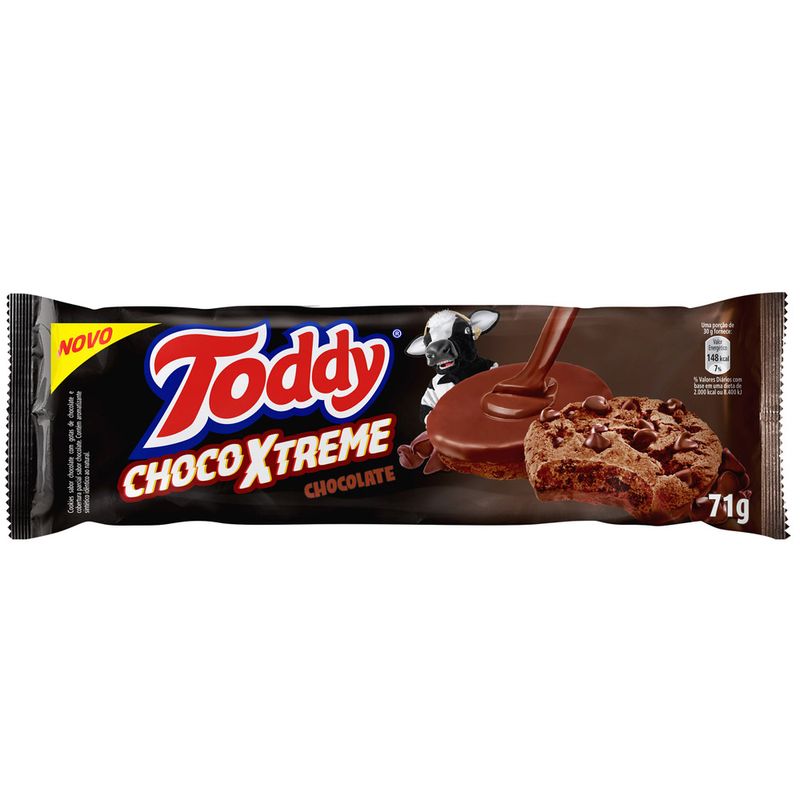 Biscoito Cookie Chocolate ChocoXtreme Toddy 71g (7892840818807)