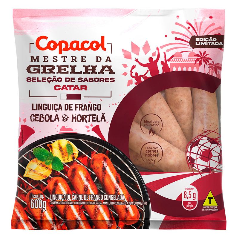 Linguiça Frango Cebola Hortelã Copacol Catar 600g (7891527069846)