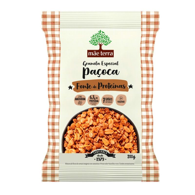 Granola Mãe Terra Paçoca Proteína 200g (7891150079656)