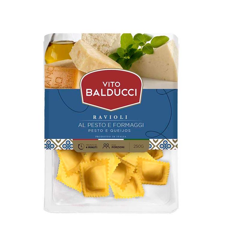 Massa Ravioli Vito Balducci Pesto E Queijos 250G (7898902523085)