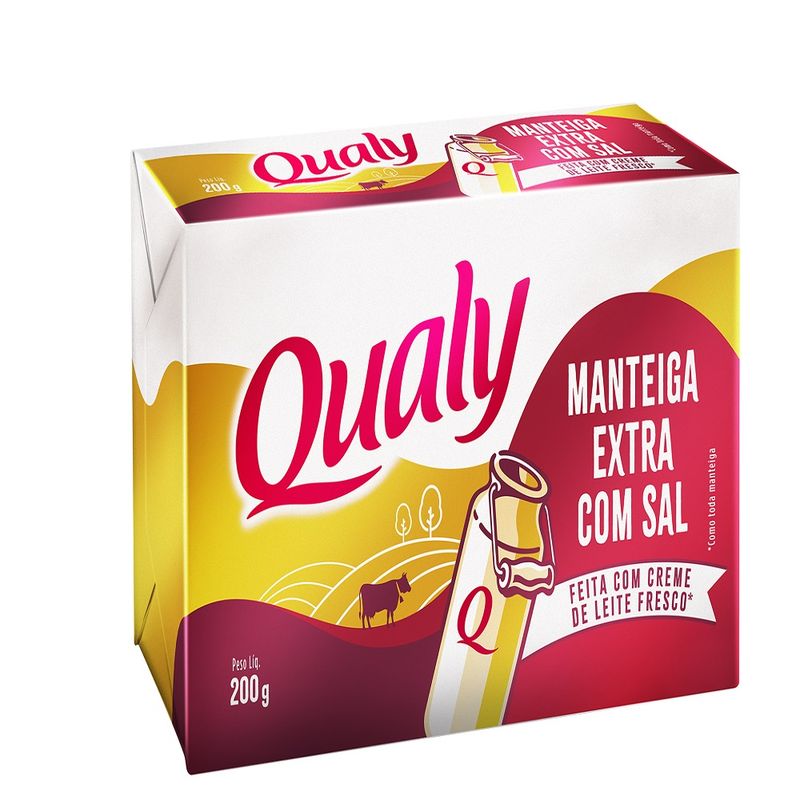 Manteiga em tablete com sal Qualy 200g (7891515557430)
