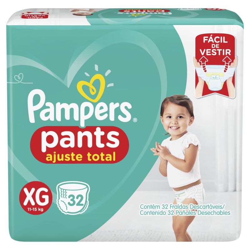 Fralda Pampers Pants Ajuste Total XG 32 Unidades (7500435146241)